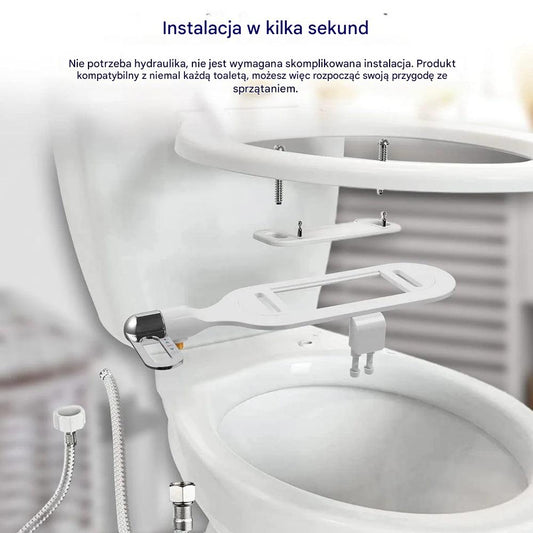 🚽💦【Pożegnaj się z papierem toaletowym na zawsze! 🚽💦】Inteligentne urządzenie do samoczyszczenia toalety z dwiema dyszami, które nie wymaga prądu.