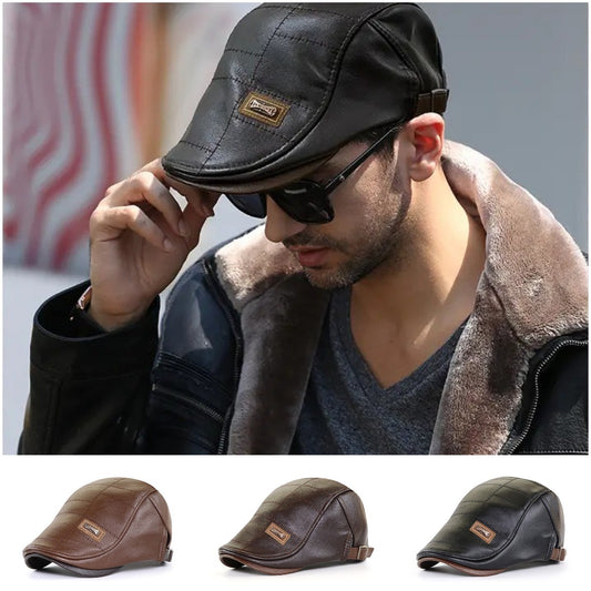 🧢😍30% zniżki!🔥Męski beret skórzany w stylu vintage