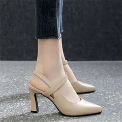 👠【34-42】Nowe damskie sandały na wysokim obcasie, wykonane z prawdziwej skóry, wysokość obcasa 7 cm, wygodne i stylowe, idealne do codziennych dojazdów.