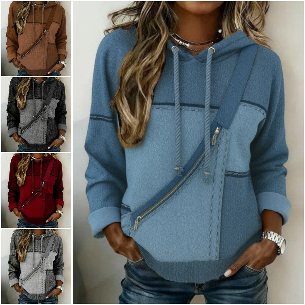 😍30% zniżki!🎀🎀【S-5XL】Damska bluza z długim rękawem i kapturem z nadrukiem