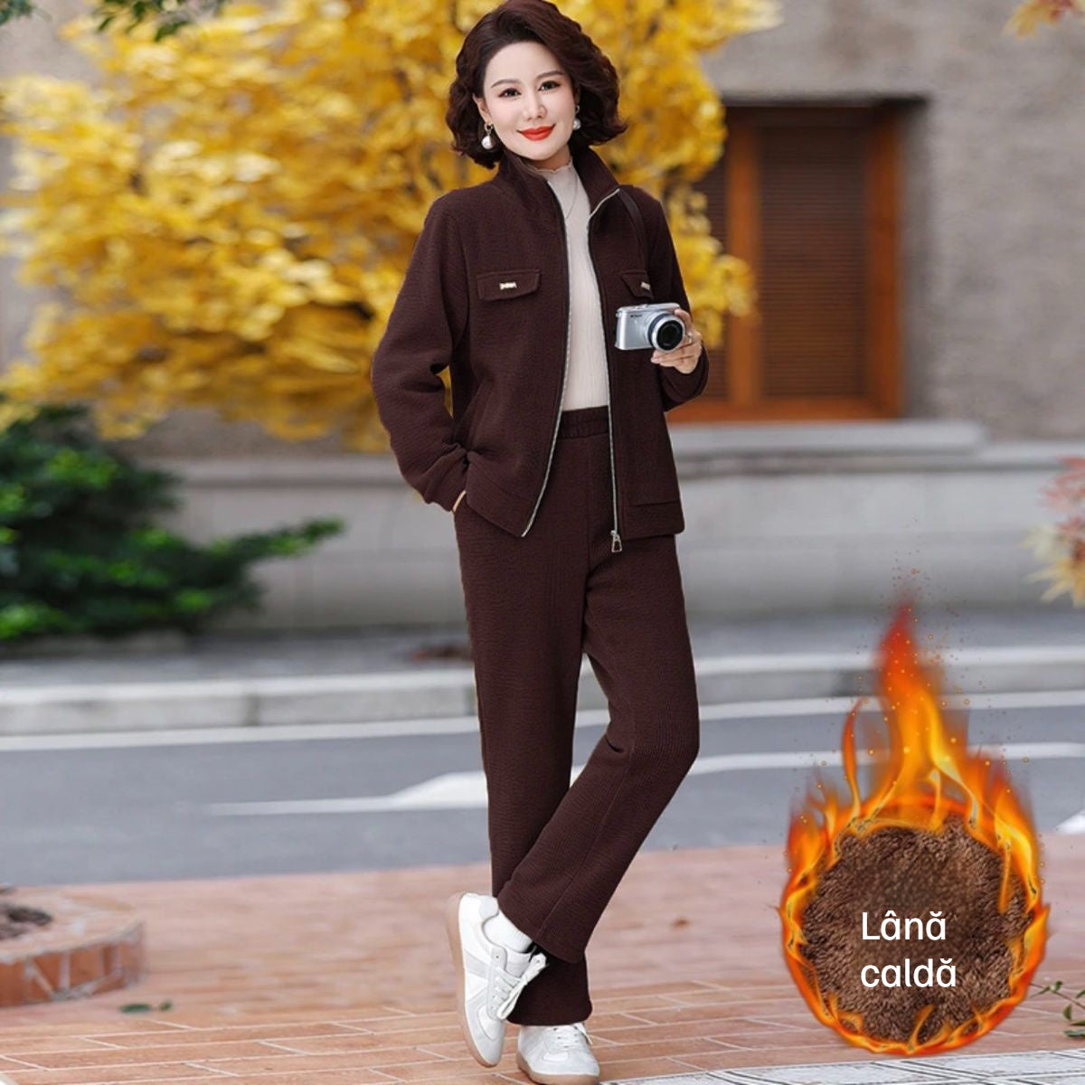 🔴💥Damski, swobodny komplet z aksamitu (M-4XL), stylowy i prosty design (marynarka + spodnie)