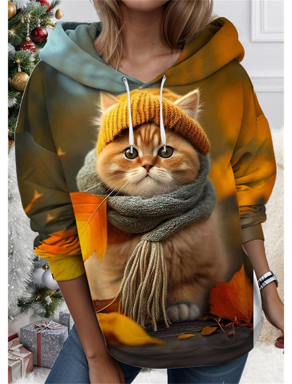 😍30% zniżki!【S-3XL】🐱Bluza damska z nadrukiem 3D Cat Animal dla kobiet