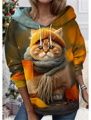 😍30% zniżki!【S-3XL】🐱Bluza damska z nadrukiem 3D Cat Animal dla kobiet