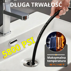 🔗 Narzędzie do czyszczenia rur z możliwością podłączenia do myjki samochodowej 🚰 Czyścik odpływu do łazienki/kuchni 🧹 Strumień wody pod wysokim ciśnieniem do szybkiego udrażniania, odporny na ciśnienie i szczelny 💧 Niezbędny w każdym domu