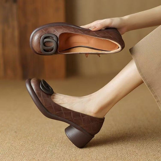 👠【Ograniczona czasowo zniżka 50%】【Rozmiary 35-40】2026 Nowe wygodne buty ze skóry naturalnej👠Obcas retro 5 cm🌟Eleganckie i uniwersalne