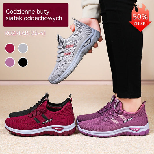 【36-41】Buty sportowe damskie👟Nowe oddychające buty do chodzenia po świeżym powietrzu z siateczki