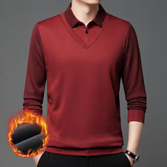 👔【M-4XL】Męski dwuczęściowy sweter ze sztucznej szenili z aksamitem i pogrubieniem zapewniającym ciepło