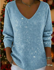 👚👚【S-5XL】Nowy damski sweter z długimi rękawami i dekoltem w serek