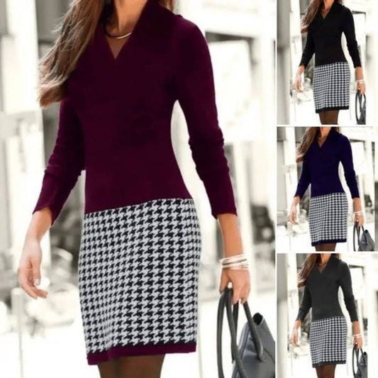 👗😍30% zniżki! 【S-3XL】Zestaw sukienek jesień/zima 2026 Klasyczny komplet sukienek z wypełnieniem w stylu vintage