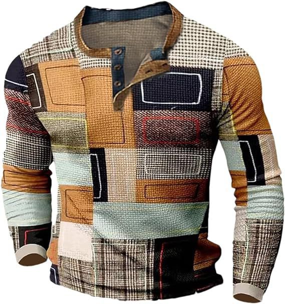 😍30% zniżki! 【S-4XL】Męska koszulka polo z długim rękawem i nadrukiem Koszulka polo z długim rękawem