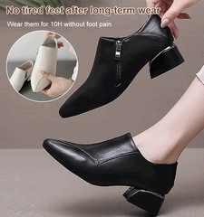 【35-40】 Modne damskie buty na niskim obcasie z miękkiej skóry
