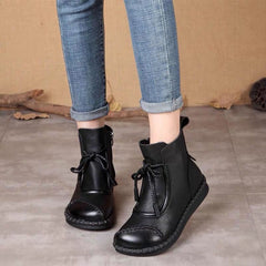 😍30% zniżki!🔥【35-40】Nowe skórzane buty damskie z 2026 r., miękka skóra i miękka podeszwa, wygodne w noszeniu, antypoślizgowe i ciepłe, odpowiednie na deszczową i śnieżną pogodę.