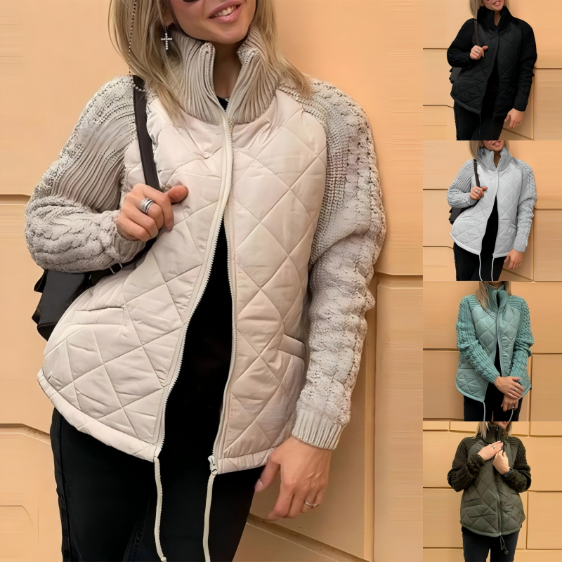 🔥💥【S-3XL】2026 nowa zimowa kurtka damska, dzianina kompozytowa, pogrubiona, aksamit