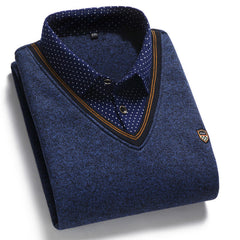 🔥😍30% zniżki!👔 [M-4XL] Męska koszula z dzianiny i aksamitu, aby zagęścić, utrzymując ciepło