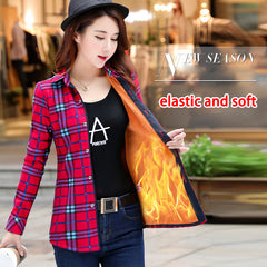 🔥【M-3XL】Damska zimowa koszula z grubego polaru w kratkę, modna i cienka, o dużej elastyczności