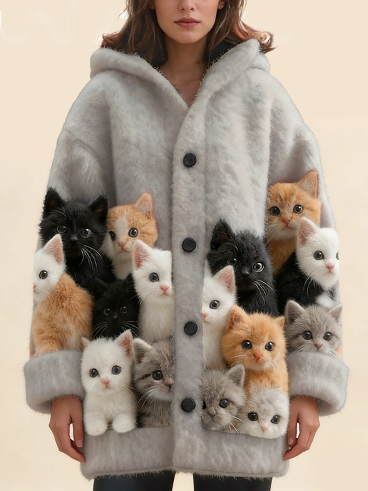 🐱【S-5XL】Ten dzianinowy, pluszowy płaszczyk dla kota jest ciepły, stylowy i uniwersalny.