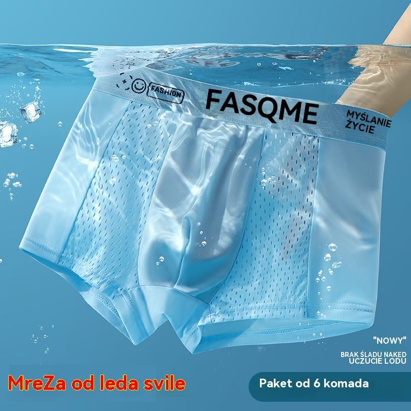 💥👍【6 sztuk-L-4XL】 Męskie bokserki z siateczki Ice Silk z oddychającego materiału
