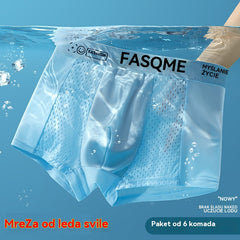 💥👍【6 sztuk-L-4XL】 Męskie bokserki z siateczki Ice Silk z oddychającego materiału