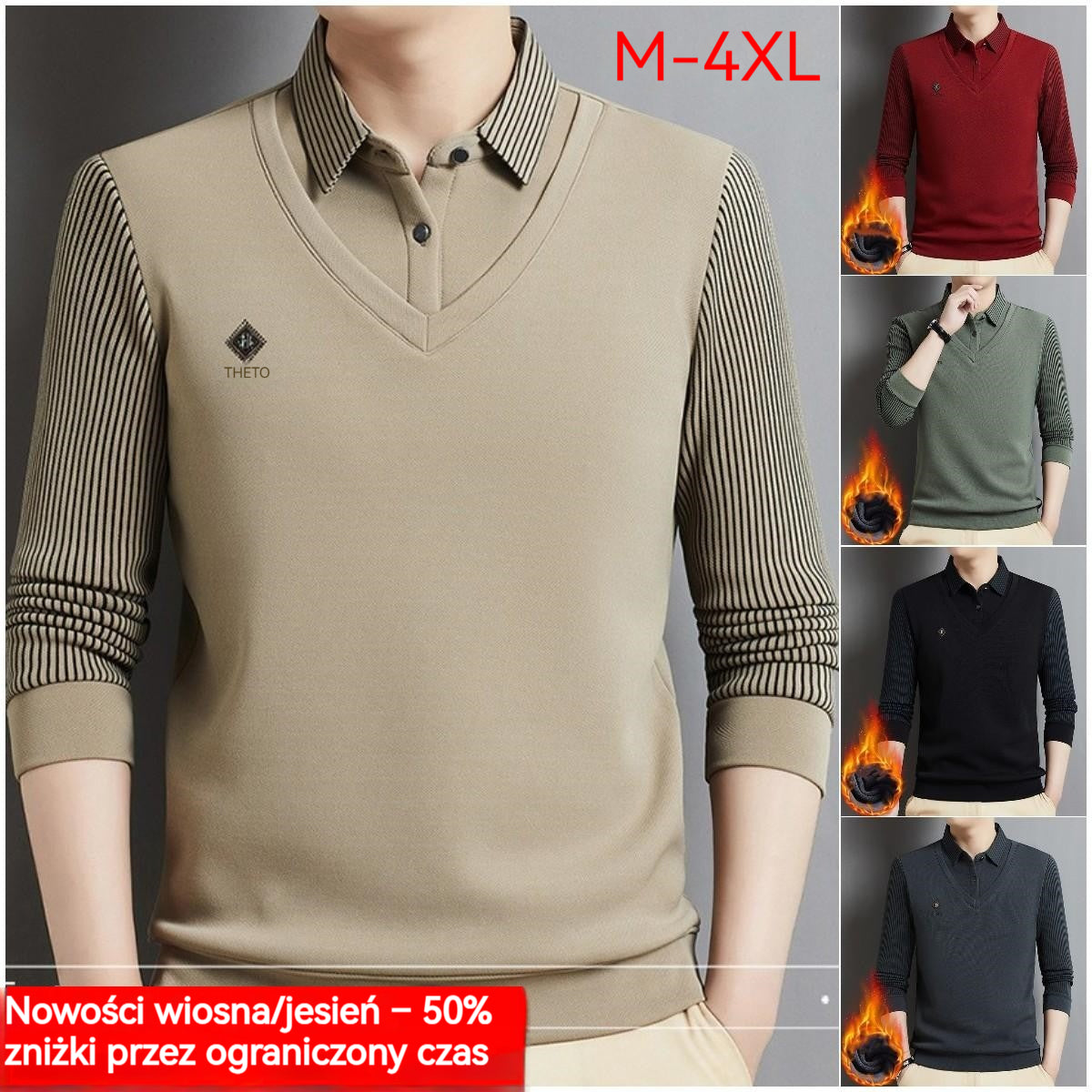 🔥(M-4XL) Dwuczęściowy top termiczny męski z najwyższej jakości kaszmiru