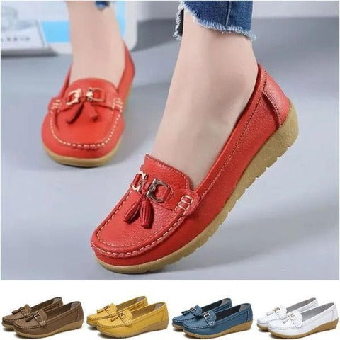Wygodne buty damskie🔥【Rozmiary 35-44】Nowe, oddychające i wygodne damskie buty z miękkiej skóry z miękką podeszwą，wygodne i modne na co dzień
