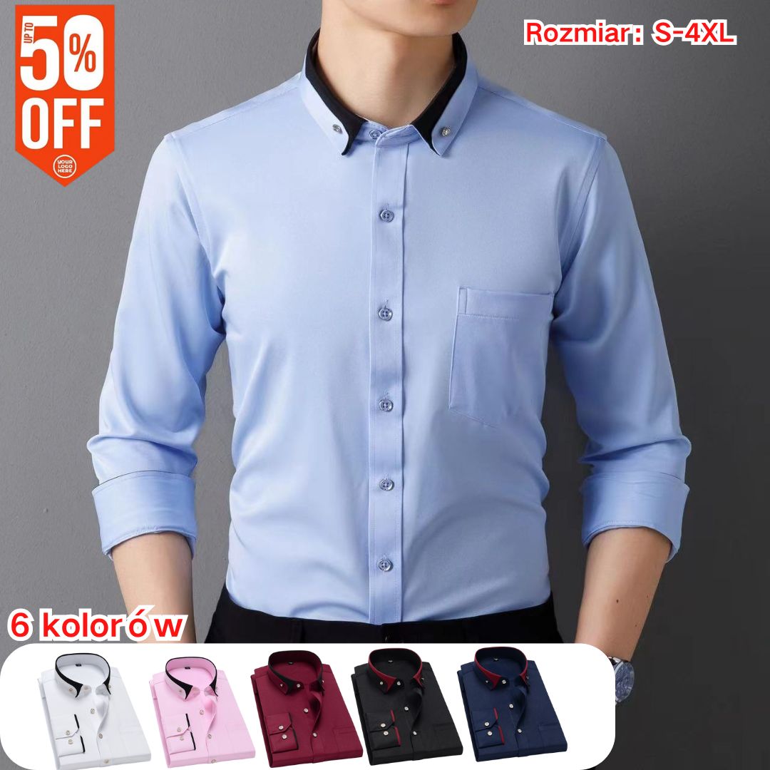 【S-4XL】 Nowa oddychająca biznesowa koszula męska casual