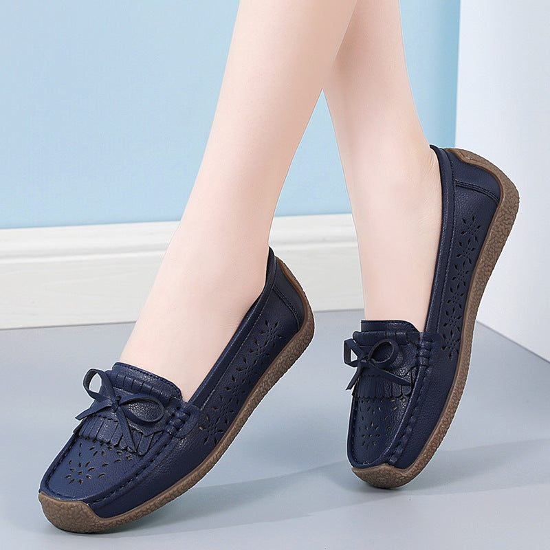 👡Nowy model 2026🌼【rozmiary 35–44】Letnie damskie buty skórzane z ażurowym wzorem i frędzlami, przewiewne i wygodne