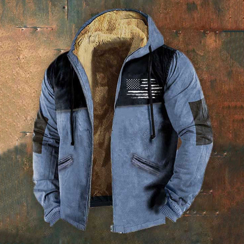 🧥✨【S-5XL】🔥⛄Nowa męska bluza z kapturem i zamkiem błyskawicznym w stylu retro, druk cyfrowy 3D