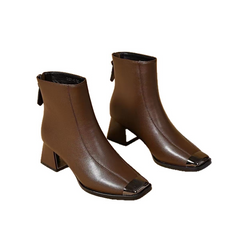 【35-40】Nowe botki na obcasie i kwadratowym nosku z 2026 roku, wygodne w noszeniu, stylowe i eleganckie