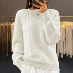 🔥✨【S-XL】2026 jesienno-zimowy nowy sweter z okrągłym dekoltem, jednokolorowy sweter w stylu retro, sweter z dzianiny