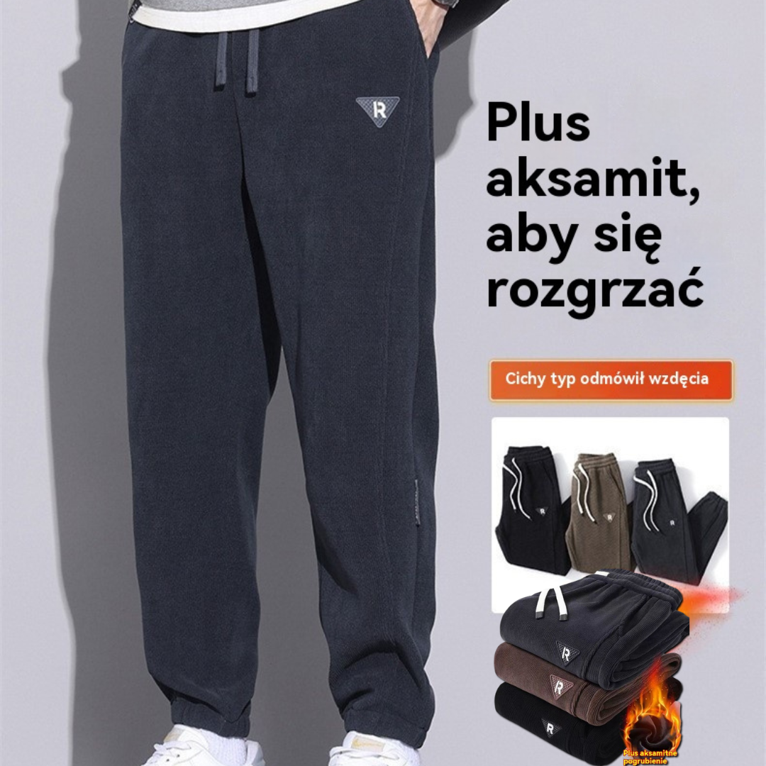 🔥🔥 Nowe męskie spodnie zimowe, z grubego sztruksu z ociepleniem, ciepłe i wygodne spodnie casualowe - 4205626